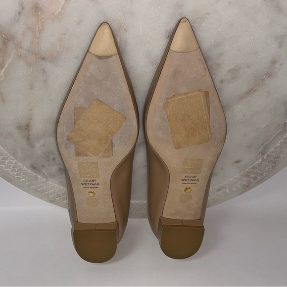 Stuart Weitzman Women's 1 Inch Block Heel Pump Beige Tan WMNS Size 9 - Picture 7 of 9